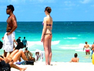 Beach Beauty Showing Off Tiny Micro Thong #2 - © 2012 Jimmy Rocker Photography