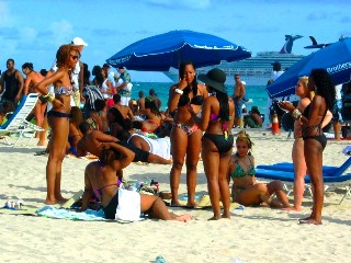 Group of Beautiful Black Girls in Sexy Bikinis on the Beach - © 2012 Jimmy Rocker Photography